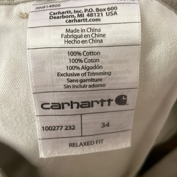 Carhartt Relaxed Fit Cargo Shorts Size 34